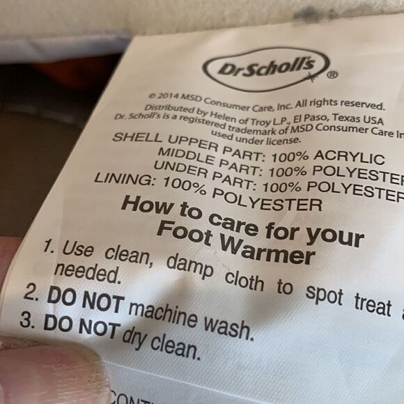 Dr. Scholl Size Large8-10 Heated Foot Massager tan sweater outer/faux fur inner - Picture 5 of 10